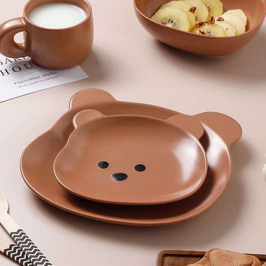 Juego de Plato Desayunero y Tazón de Cerámica con Diseño Osito Tierno - Image 3