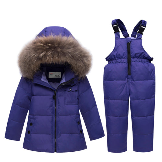 Conjunto de Invierno para Niño: Chaqueta Acolchada y Peto de Nieve