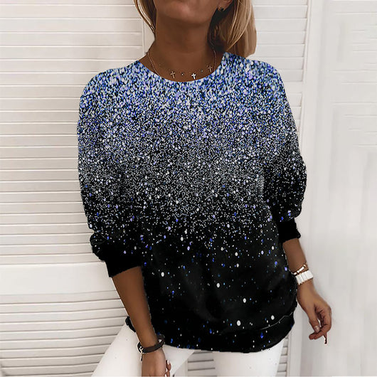 Blusa Casual Estampado Gotas de Lluvia para Mujer - Image 4