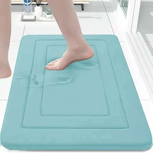 Tapete de Baño Memory Foam Antideslizante con Terciopelo Coral - Image 3