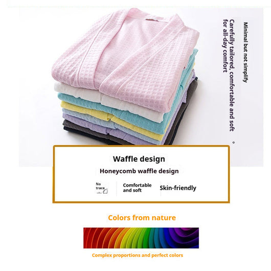 Pijama de Pareja en Tela Waffle - Bata Cómoda para Él y Ella - Image 23