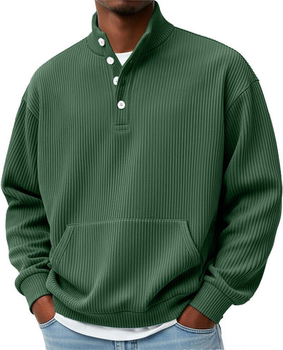 Suéter Polo Cuello Alto Manga Larga para Hombre - Casual Suelto con Bolsillos - Image 19