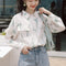 Blusa Vintage Flora de Hong Kong en Chifón con Manga Larga