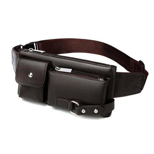 Bolsa de Cintura para Hombre de Cuero PU Color Sólido - Riñonera de Viaje - Image 10