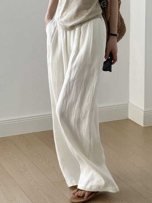 Pantalón Drapeado Slim Cintura Alta con Pierna Ancha - Image 23