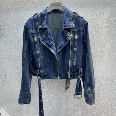 Chaqueta Denim Oversize Estilo Coreano con Botones Decorativos