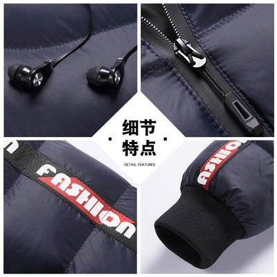 Abrigo Acolchado con Capucha Estilo Coreano para Hombre Otoño-Invierno - Image 10