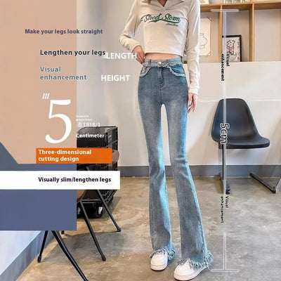 Pantalones Acampanados Desgastados en Tonos Claros para Mujer - Image 2
