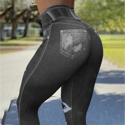 Leggings Tipo Denim de Cintura Alta con Máximo Estiramiento - Image 13