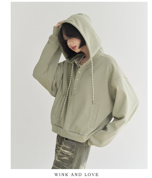 Sudadera Cropped Suelta con Ajuste en Dobladillo para Mujer - Image 20