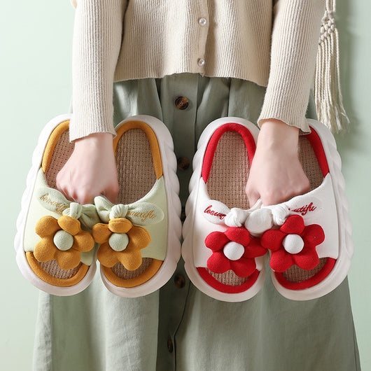 Pantuflas de Lino con Suela Gruesa Antideslizante - Image 5