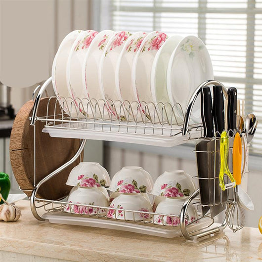 Escurridor de Platos Doble de Bambú con Ventilación - Image 19