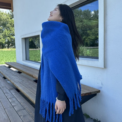 Bufanda Larga Estilo Coreano con Borlas - Abrigo Grueso para Otoño e Invierno - Image 8
