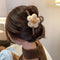 Pinza Floral de Lana Elegante para el Cabello - Clip Trasero Premium