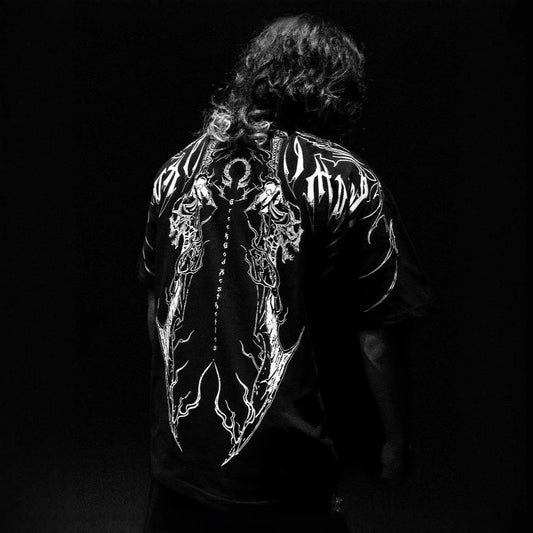 Playera Holgada de Algodón Talla Grande Estilo Oscuro - Image 2