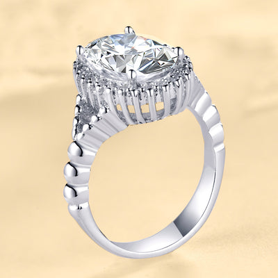 Anillo Oval de Circón Brillante Incrustado - Talla Grande - Image 4