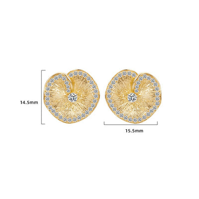 Aretes de Plata 925 con Diseño de Hoja de Loto Texturizada - Image 9