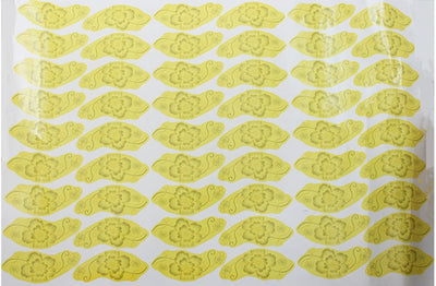 Sheet of gold ceramic decals with ornate, symmetrical designs, ideal for pottery and craft decoration. - Image 16