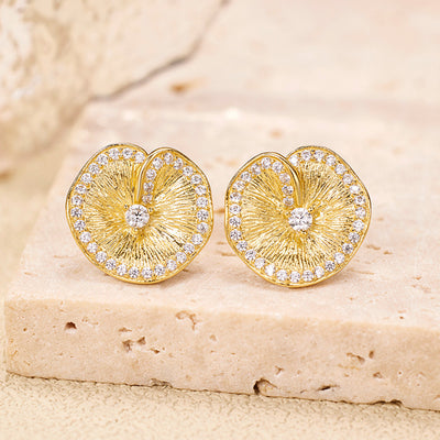 Aretes de Plata 925 con Diseño de Hoja de Loto Texturizada - Image 8