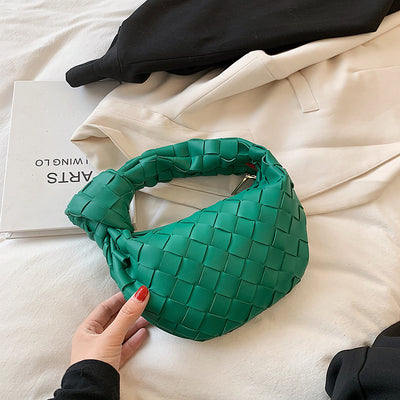 Bolso Croissant Tejido para Mujer - Cartera Pequeña Debajo del Brazo con Nudo - Image 12