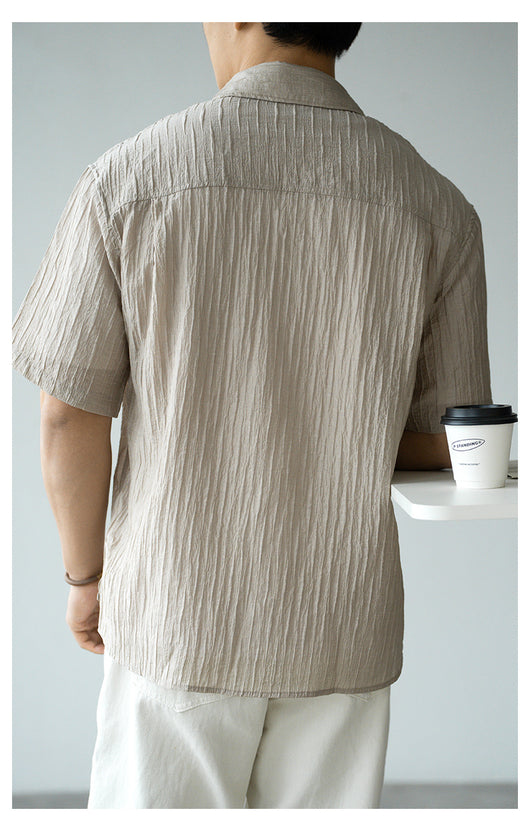 Camisa de Negocios Manga Corta para Hombre con Cuello Clásico - Image 18