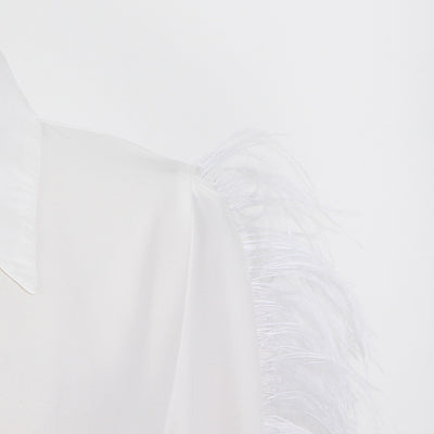 Camisa de Manga Larga con Panel de Plumas de Avestruz - Image 23