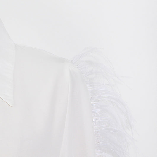 Camisa de Manga Larga con Panel de Plumas de Avestruz - Image 23