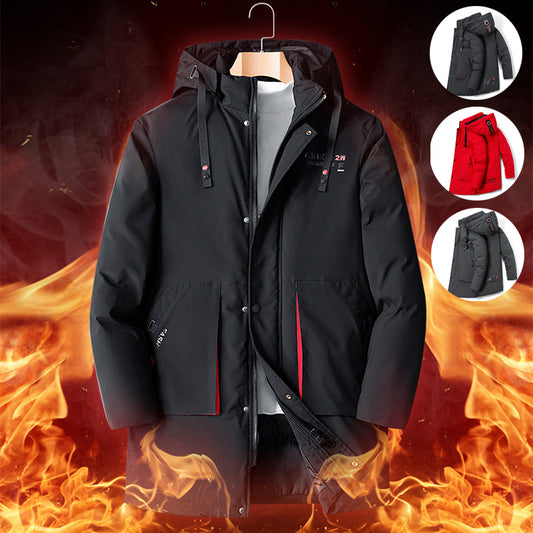 Abrigo Acolchado para Hombre Largo Térmico Grueso y Holgado