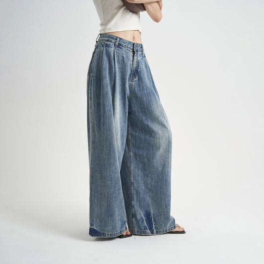 Jeans Holgados Desteñidos Cintura Alta para Mujer - Image 2