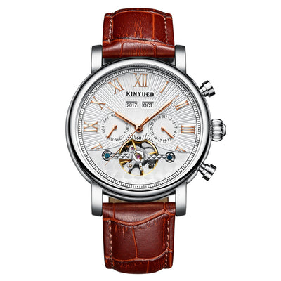 Reloj Mecánico Automático para Hombre en Cuero Auténtico con Diseño Calado - Image 6