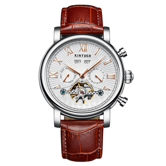 Reloj Mecánico Automático para Hombre en Cuero Auténtico con Diseño Calado - Image 6