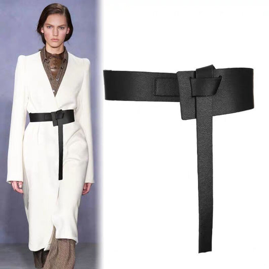 Abrigo Camisa Elegante Extra Ancho con Falda y Cinturón Decorativo - Image 15