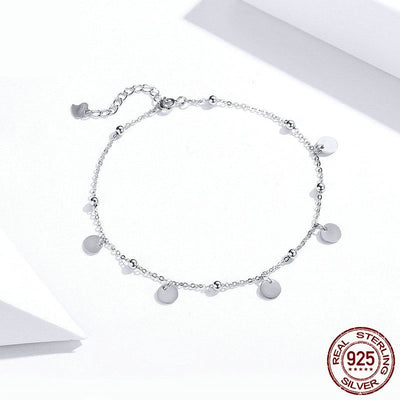 Pulsera de Tobillo Plata 925 Chapada en Oro Blanco - Image 5