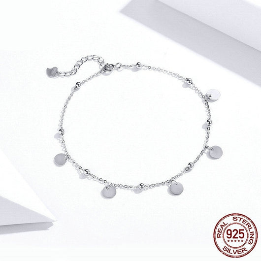 Pulsera de Tobillo Plata 925 Chapada en Oro Blanco - Image 5