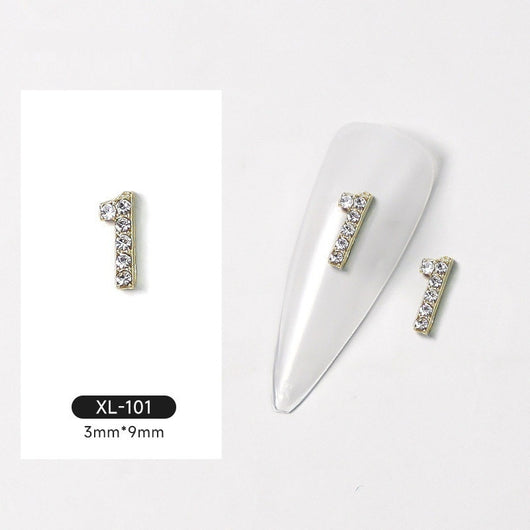 Joyas de Uñas 3D Explosión Dorado con Diamantes - Image 15