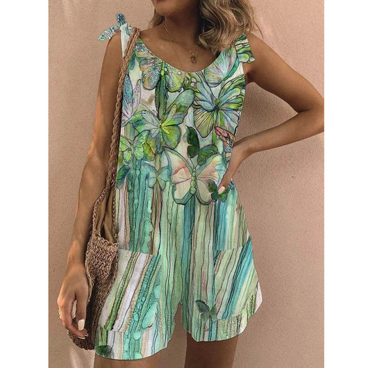 Jumpsuit Holgado de Algodón y Lino Estampado - Image 2