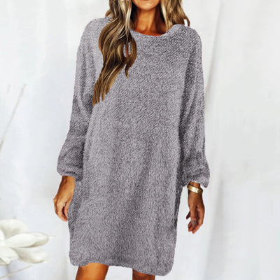 Vestido Suéter Largo Holgado en Felpa - Image 12
