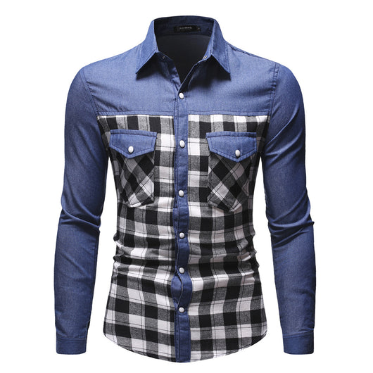 Camisa Cuadros Hombre Slim Fit Clásica con Costuras Reforzadas - Image 4