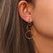 Aretes Circulares Largos Chapados en Oro 18K Acero Inoxidable