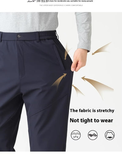 Pantalones Casuales para Hombres Maduros con Cintura Elástica - Image 17