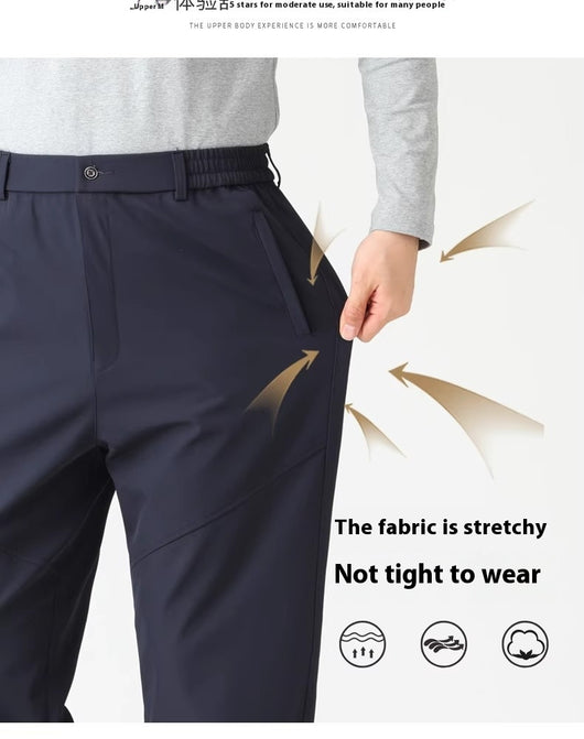 Pantalones Casuales para Hombres Maduros con Cintura Elástica - Image 17