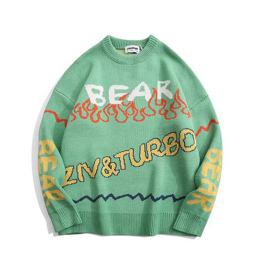 Suéter de Cuello Redondo con Estampado de Letras para Parejas - Image 13