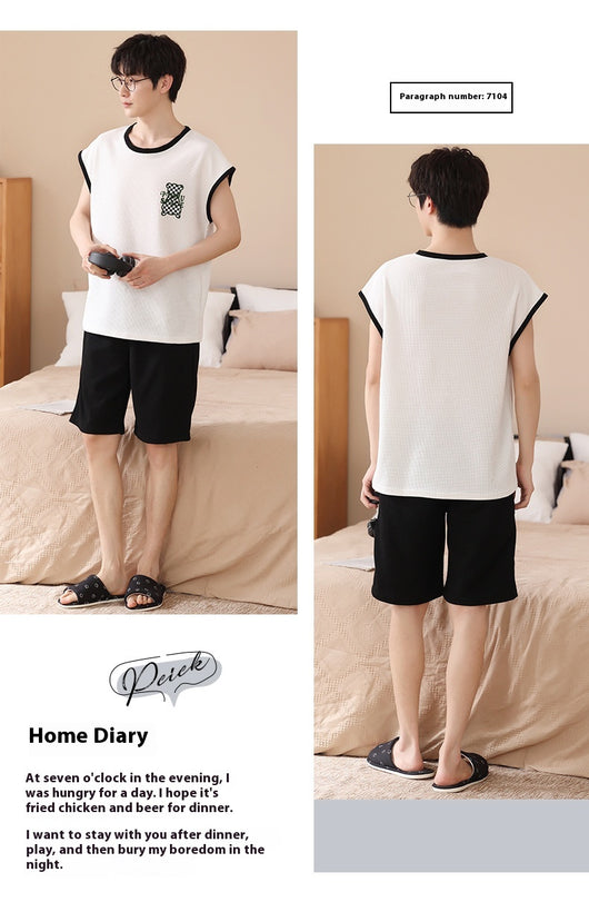 Pijama Tipo Chaleco sin Mangas para Hombre - Algodón Puro Verano - Image 21