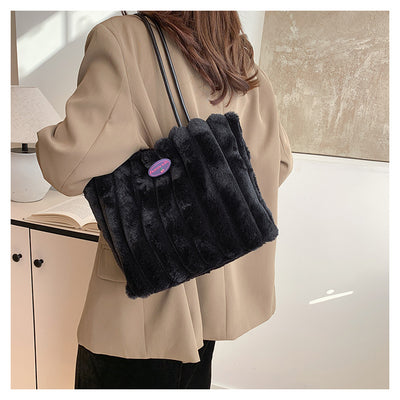 Bolso Tote Grande de Felpa para Otoño e Invierno - Image 28