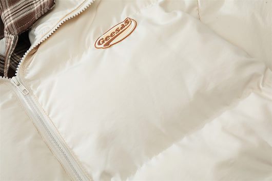 Abrigo Acolchado para Hombre con Parches de Cuadros y Bordados - Image 14