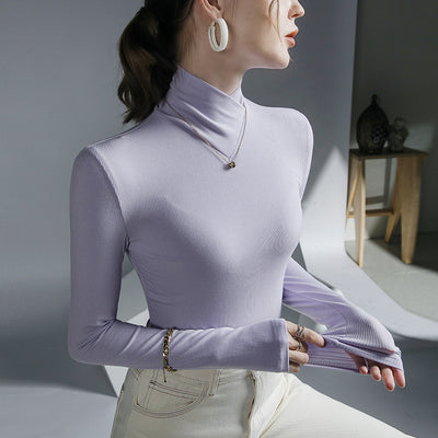 Suéter Cuello Alto Ajustado de Manga Larga para Mujer - Image 16