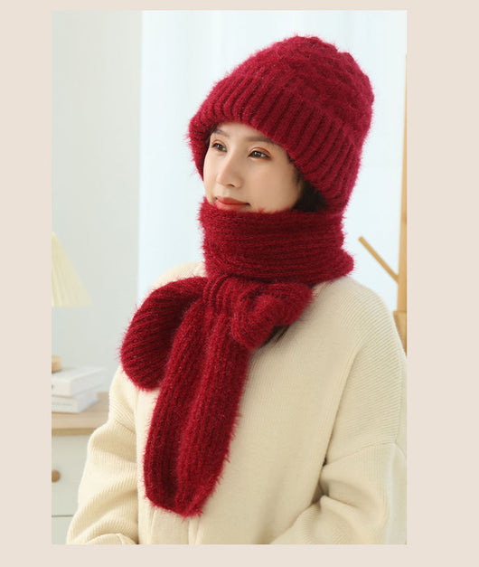 Gorro y Bufanda Tejida Doble Capa Acolchada - Abrigo Cálido en Lana - Image 17