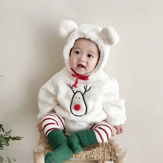 Pijama Enterizo con Capucha y Forro Polar para Bebé