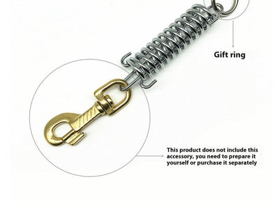 Silver metal compression spring with hooks, packaged in a clear plastic bag, for dog chains or pet leashes. - Image 12