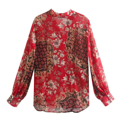 Blusa de Gasa con Hilo Dorado e Insertaciones de Cinta - Image 16